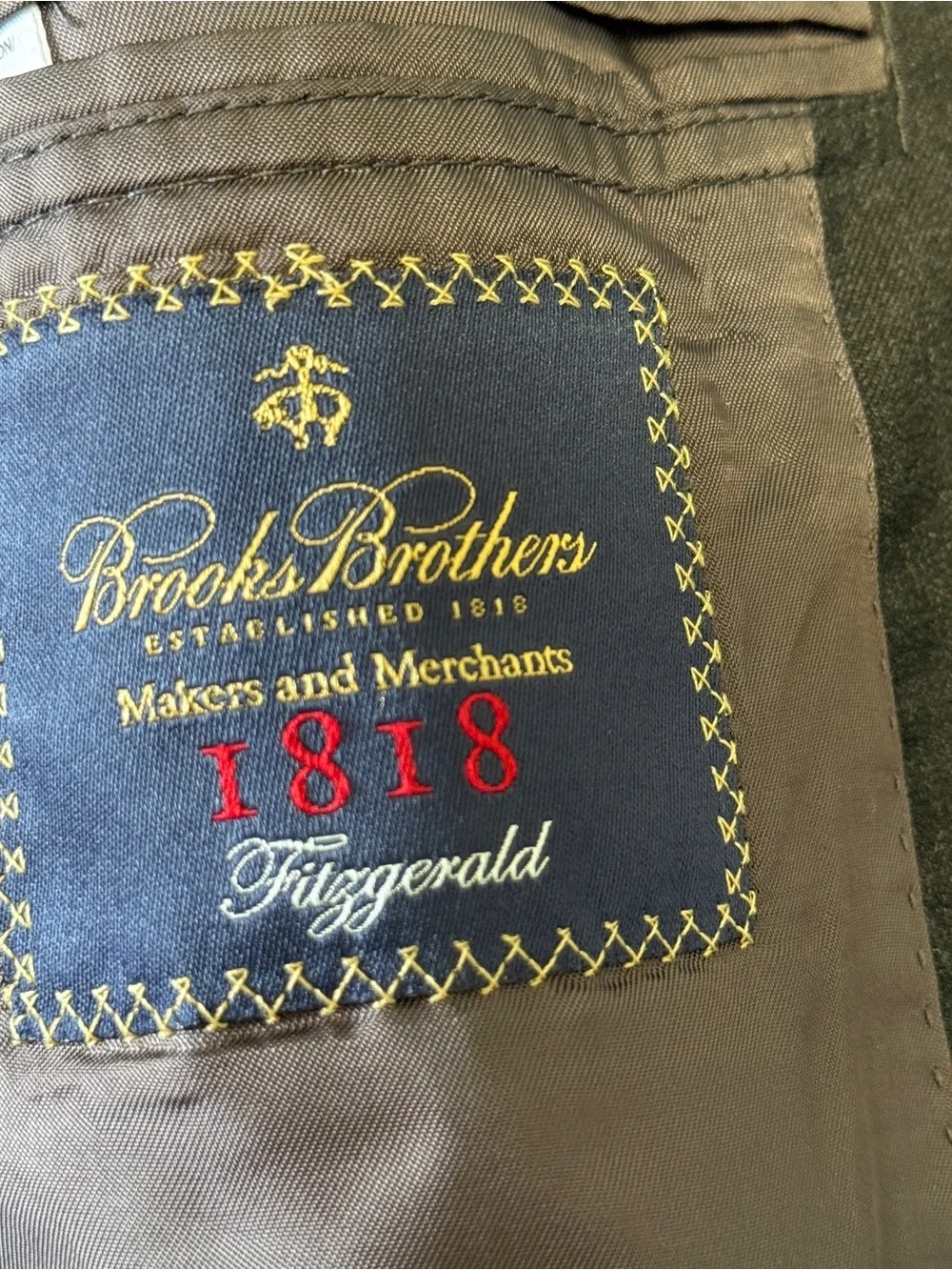 Brooks Brothers 1818 Fitzgerald x Togna Estrato Wool Dark Gray Blazer 44L